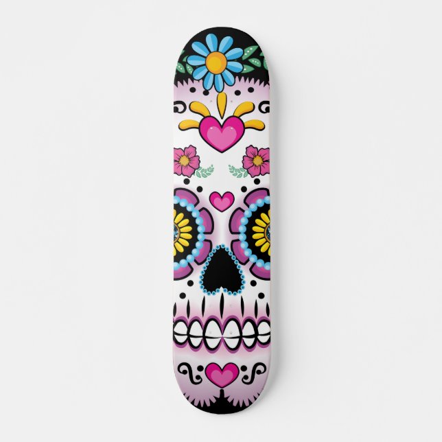 Dia de los Muertos Sugar Skull Skateboard (Front)