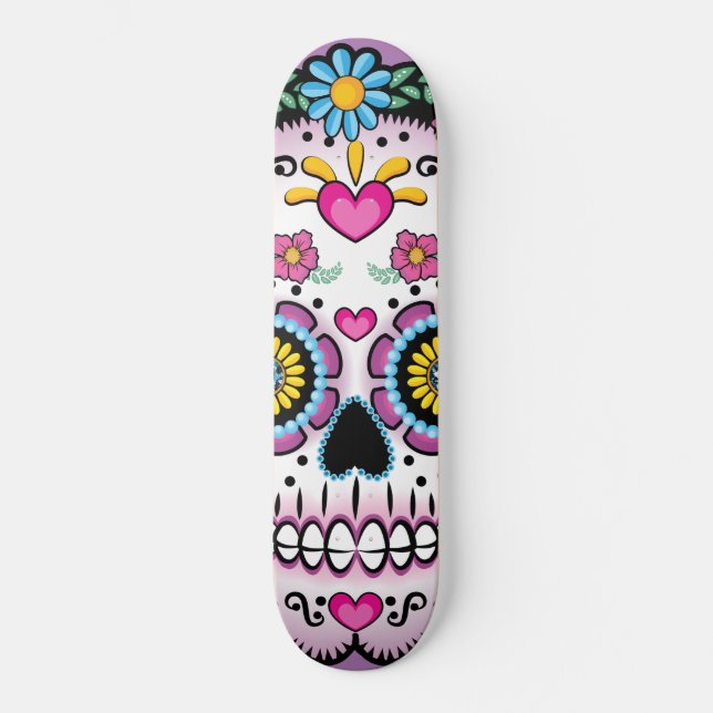 Dia de los Muertos Sugar Skull Skateboard (Front)