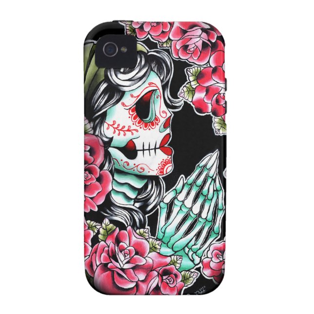 Dia De Los Muertos Sugar Skull Tattoo Flash Case-Mate iPhone Case (Back)