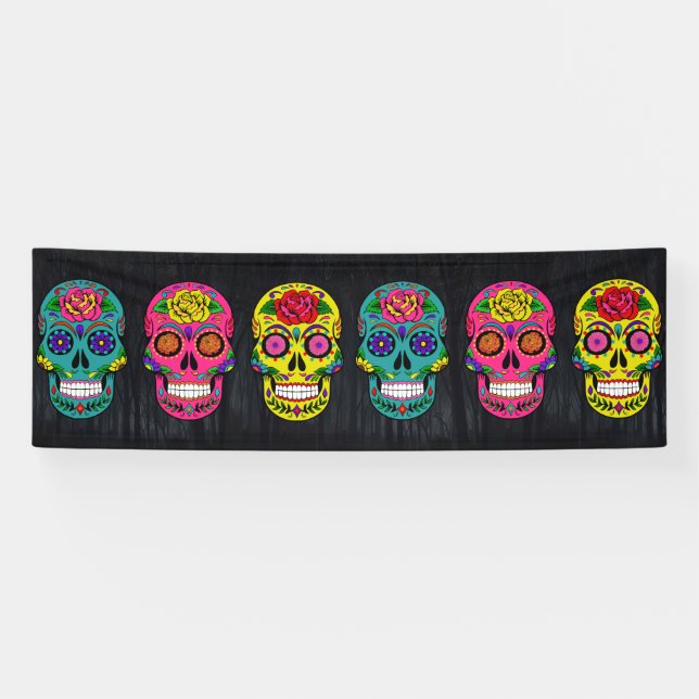 Día de los Muertos Sugar Skulls Banner (Horizontal)