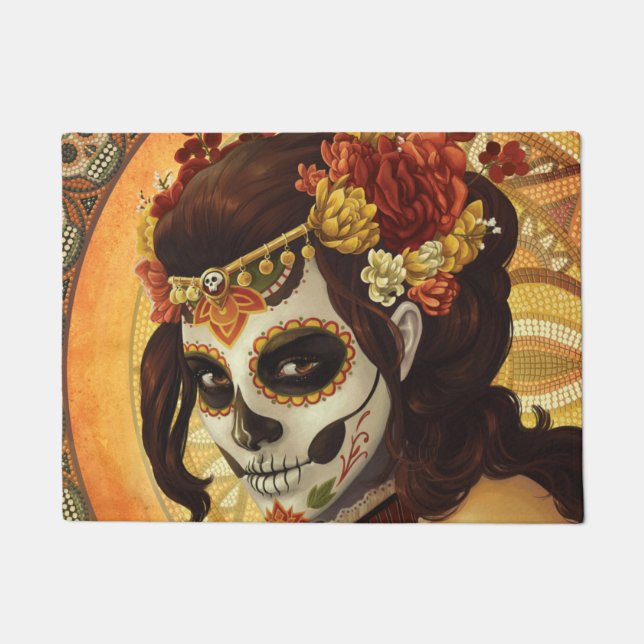Dia De Los Muertos Throw Pillow Doormat (Front)