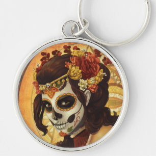 Dia De Los Muertos Throw Pillow Key Ring