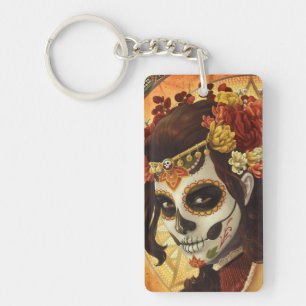 Dia De Los Muertos Throw Pillow Key Ring