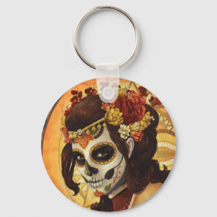 Dia De Los Muertos Throw Pillow Key Ring