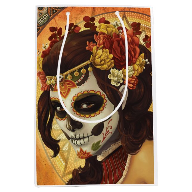 Dia De Los Muertos Throw Pillow Medium Gift Bag (Front)