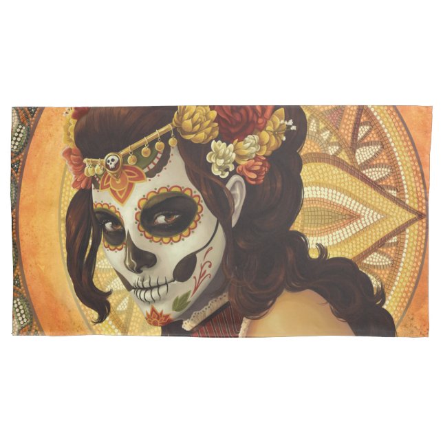 Dia De Los Muertos Throw Pillow Pillowcase (Front)