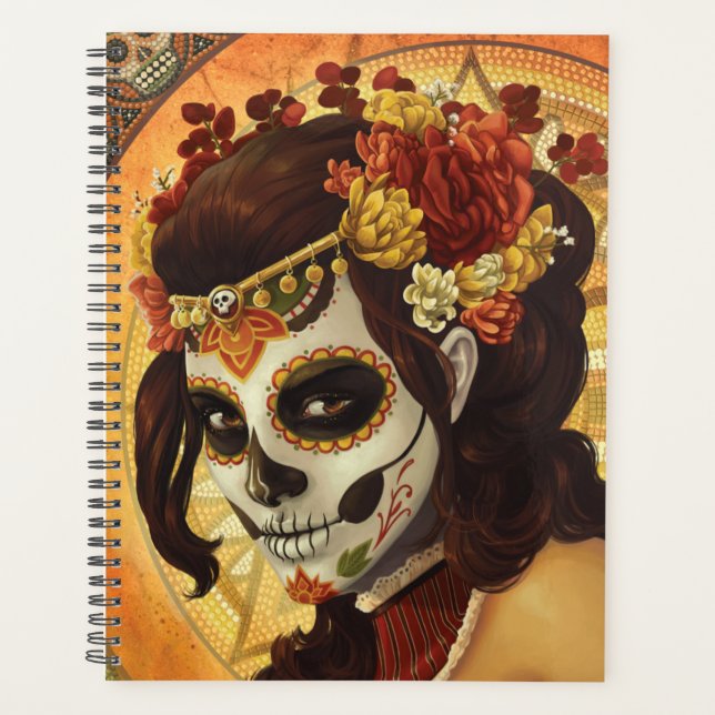 Dia De Los Muertos Throw Pillow Planner (Front)