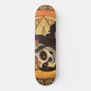 Dia De Los Muertos Throw Pillow Skateboard