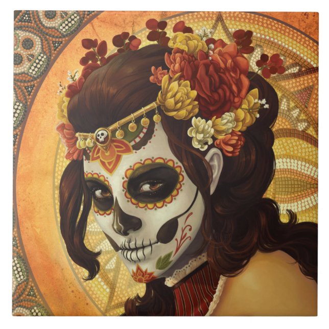 Dia De Los Muertos Throw Pillow Tile (Front)