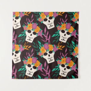 Dia de Los Muertos,traditional Mexican Halloween f Tapestry