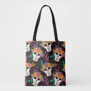 Dia de Los Muertos,traditional Mexican Halloween f Tote Bag