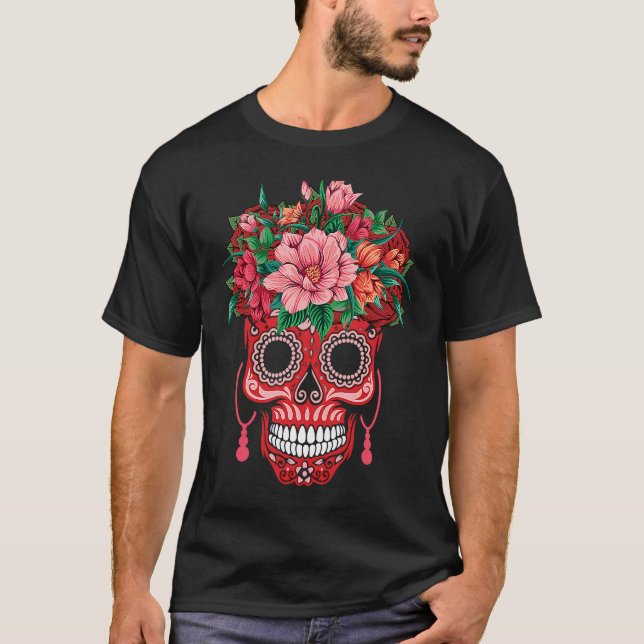 Dia De Los Muertos Valentines Day T-Shirt (Front)