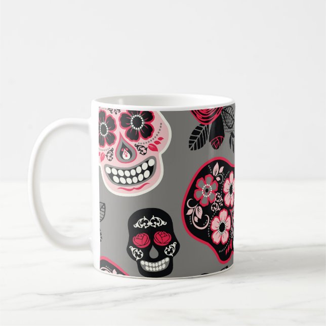 Dia de los Muertos: Vintage Pattern Coffee Mug (Left)