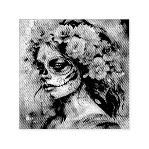 Dia de los Muertos watercolor painted face Self-inking Stamp