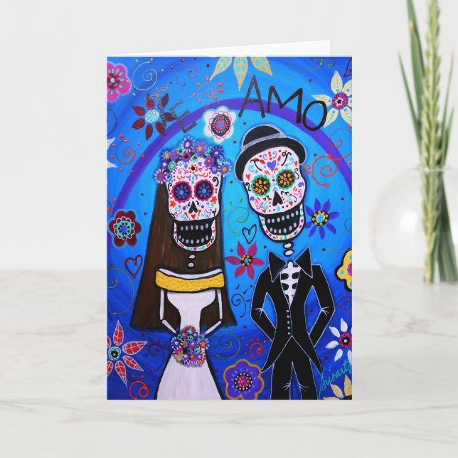 Dia de los Muertos Wedding Card (Front)