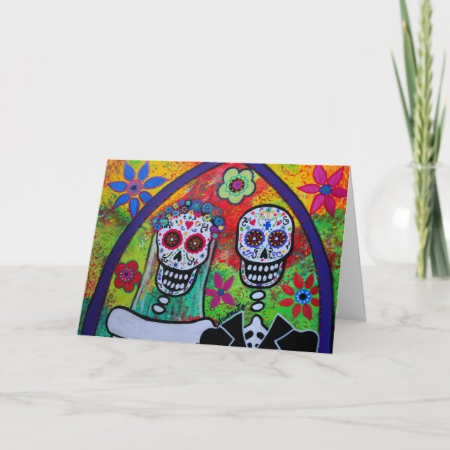 Dia de los Muertos Wedding Card (Front)