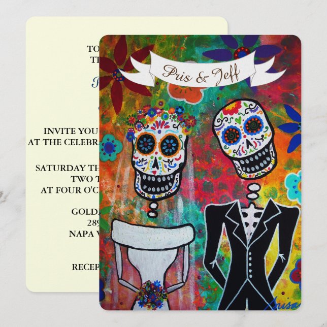 DIA DE LOS MUERTOS WEDDING INVITATION (Front/Back)