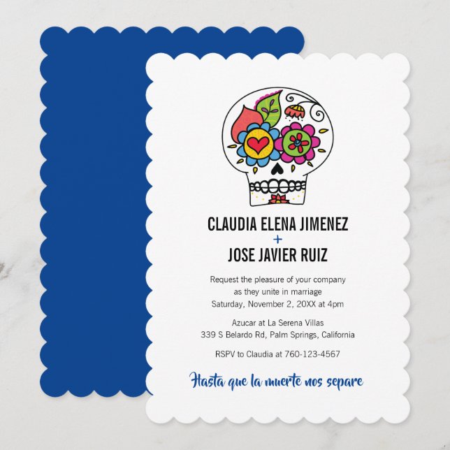 Dia de los Muertos Wedding Invitation (Front/Back)