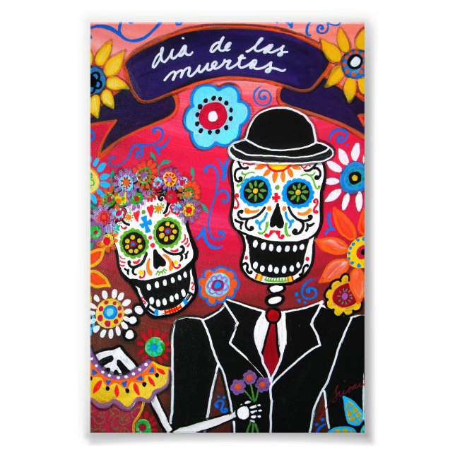 Dia de los Muertos Wedding Photo Print (Front)