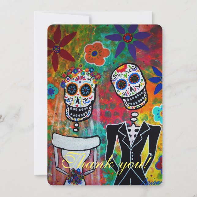 DIA DE LOS MUERTOS WEDDING THANK YOU CARD (Front)