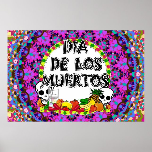 Dia De Los Muertos Wild Colours Poster (Front)
