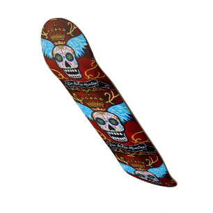 Dia de los Muertos Winged Calaveras Skateboard