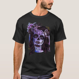 Dia de los Muertos Witchy Sugar Skull Woman T-Shirt
