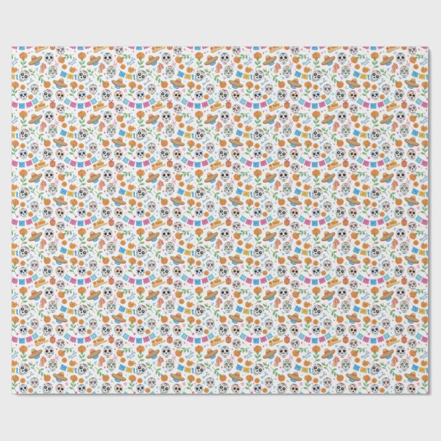dia de los muertos wrapping paper (Flat)