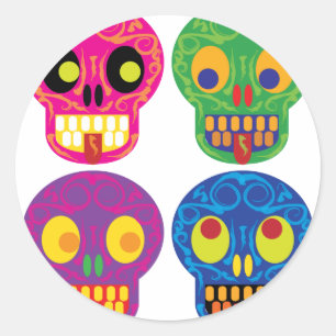 Dia de los todos los muertos classic round sticker