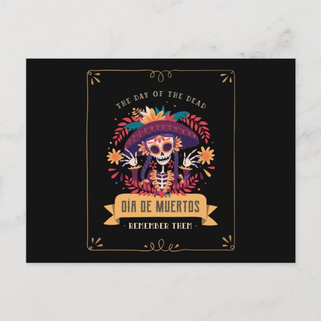 Dia de muertos day of the dead postcard (Front)
