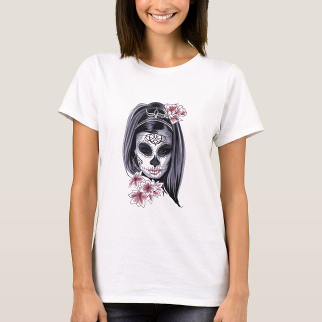 Día de Muertos Graphic Day of the Dead Women's T-Shirt (Front)