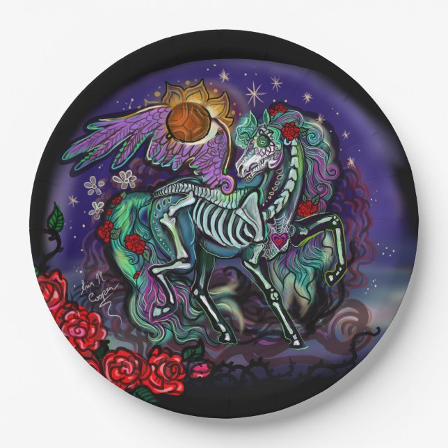 Día de Muertos Horse Paper Plate (Front)