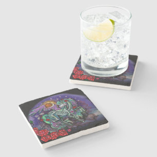 Día de Muertos Horse Stone Coaster