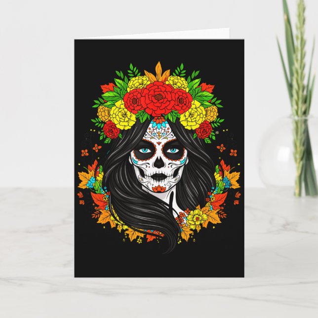Día De Muertos La Catrina Day Of The Dead Women Su Card (Front)