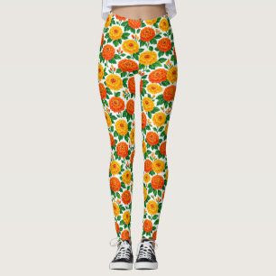 Dia de Muertos, Marigold Fiesta Leggings