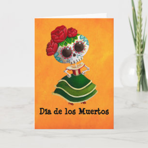 Dia de Muertos Mexican Miss Death Card
