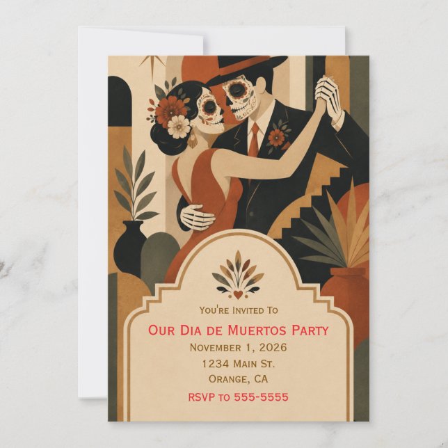 Dia de Muertos Party Invitation (Front)