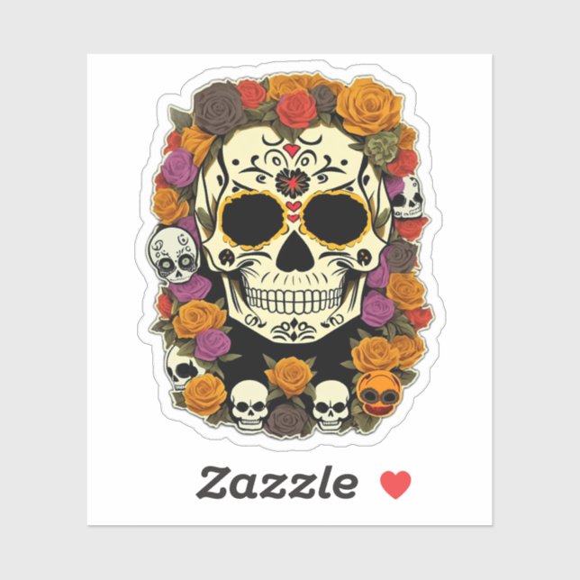 Día de Muertos Skull Flowered Design (Sheet)