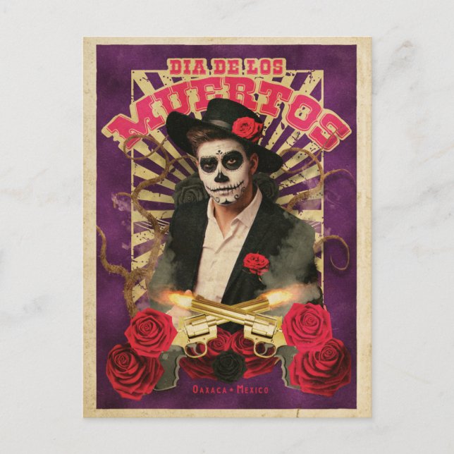 Dia De Muertos Sugar Skull Postcard (Front)