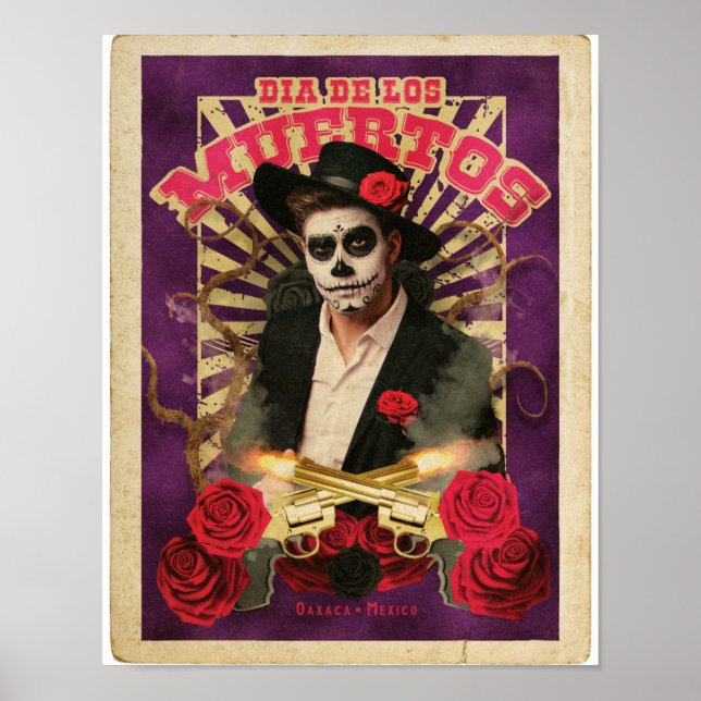 Dia De Muertos Sugar Skull Postcard Poster (Front)