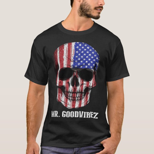 Dia Los Muertos Skull America T-Shirt (Front)