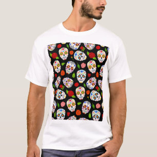 Dia Los Muertos: sugar skulls pattern. T-Shirt