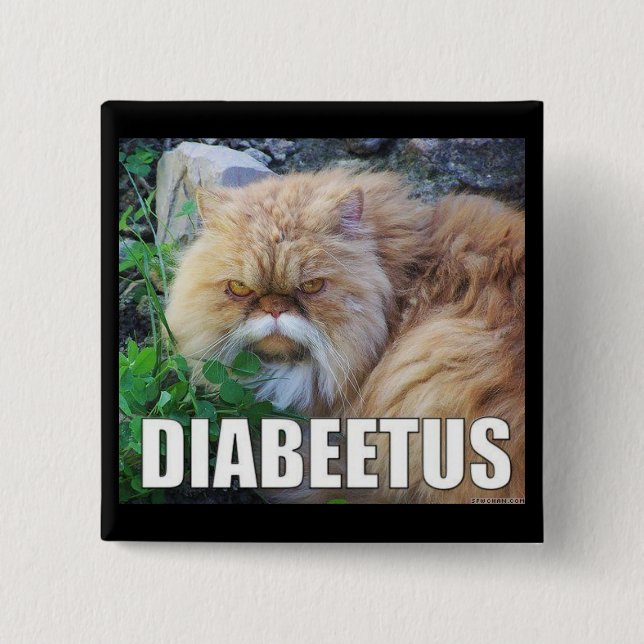 diabeetus 15 cm square badge (Front)