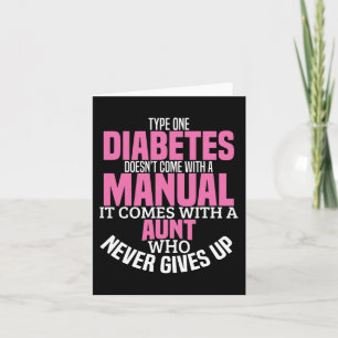 Diabetes Aunt T1D Diabetic Type 1 Awareness Women  Card