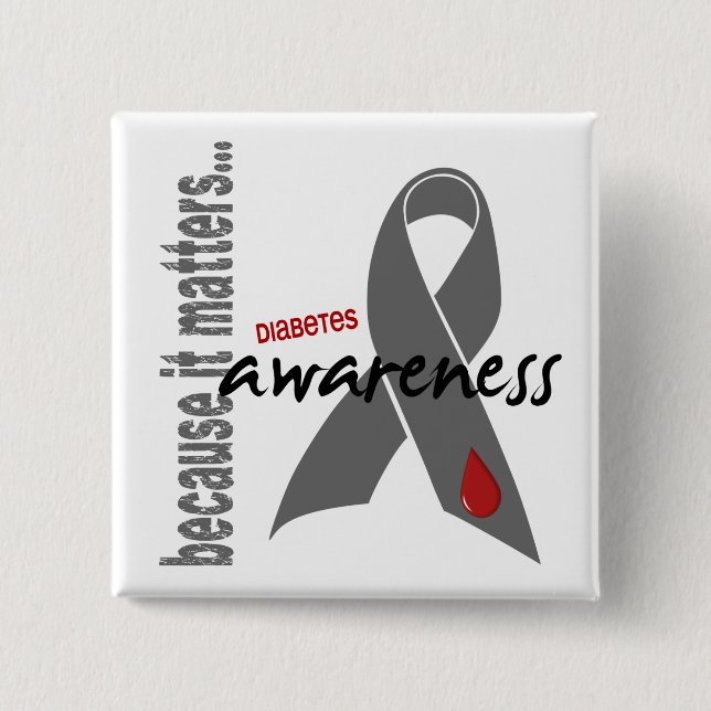 Diabetes Awareness 15 Cm Square Badge (Front)