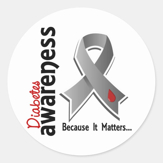 Diabetes Awareness 5 Classic Round Sticker (Front)