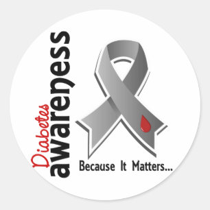 Diabetes Awareness 5 Classic Round Sticker
