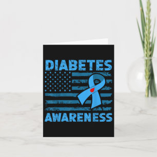 Diabetes Awareness American Flag Support Squad Men Card
