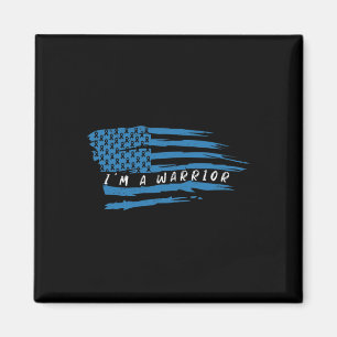 Diabetes Awareness American Flag Warrior T1 T2 Magnet