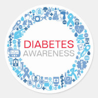 Diabetes Awareness Blue Circle Sticker